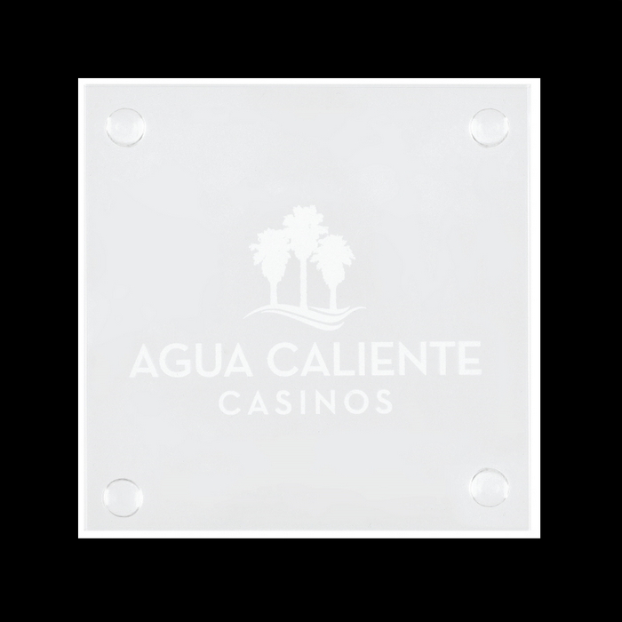 HST31221 Square Glass Beverage Coaster with Cus...